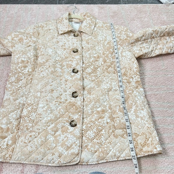 Chicos Floral Quilted Women's Jacket Cream White Size 3 (16/18) - Picture 11 of 13